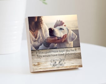 Personalized Pet Memorial Printed 4" or 6" - Wood Photo Block - Dog Loss Gift - Dog Memorial Frame - Pet Loss Gift Dog - Pet Memorial