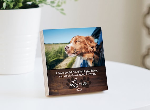 Personalized Pet Memorial Printed 4 or 6 Wood Photo Block Dog Loss Gift Dog Memorial Frame Pet Loss Gift Dog Pet Memorial Etsy