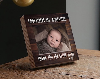 Personalized Godfather Frame Gift - Custom Photo Block 4" or 6" - Godfather Proposal Frame - Custom Godfather Gift Photo