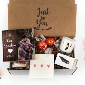 Personalized Mother&#39;s Day Gift Box for Grandma - 4&quot; or 6&quot; Photo Block - Grandma Gift Box - Mother&#39;s Day Gift Frame - Grandma Frame