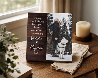 Personalized Pet Memorial Printed 4" or 6" - Wood Photo Block - Dog Memorial Frame - Dog Sympathy Gift For Dog - Deceased Pet Frame