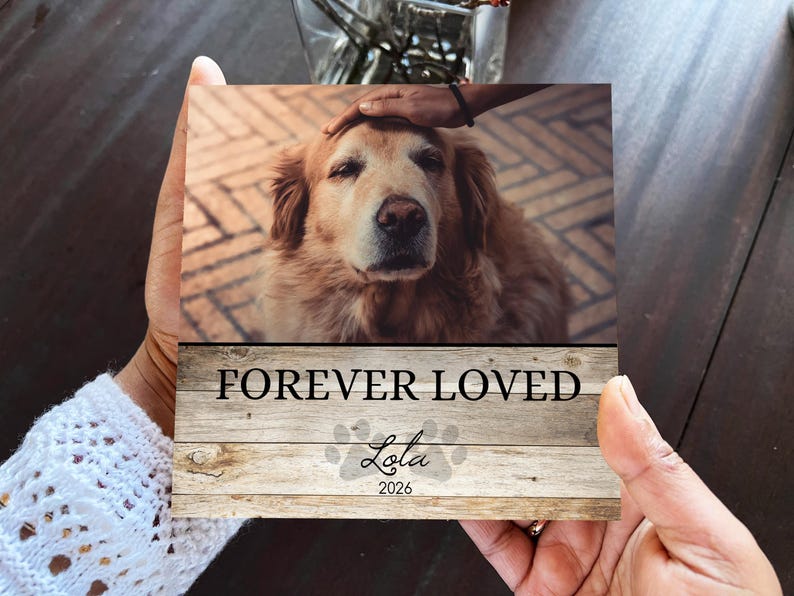 Personalized Pet Memorial Printed 4" or 6" - Wood Photo Block - Dog Loss Gift - Dog Memorial Gift - Pet Loss Gift Dog - Pet Memorial Gift image 11