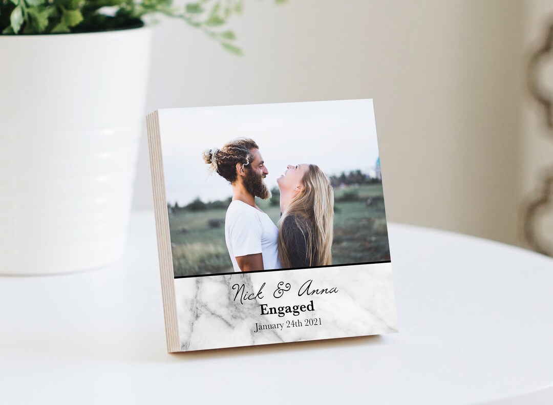 Personalized Engagement Frame Gift Printed Photo Block Etsy