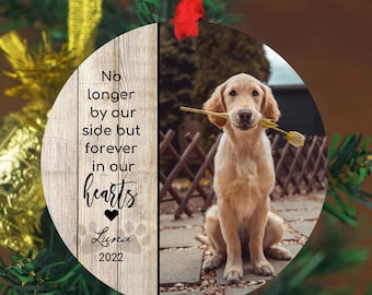 Personalized Pet Sympathy Gift - Christmas Photo Ornament - 4" or 6 (JUMBO)" - Personalized Christmas Ornament - Dog Memorial Photo