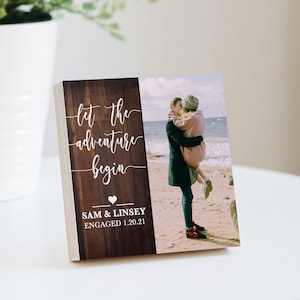Regalo de compromiso personalizado: bloque de fotos de 4" o 6" - Regalo de compromiso personalizado para parejas, regalo para amigos comprometidos, regalo para recién comprometidos.