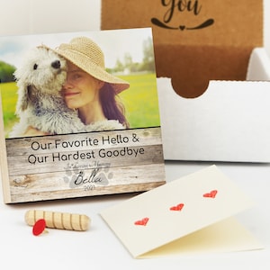 Mémorial personnalisé de sympathie pour animal de compagnie - Bloc photo imprimé 4" ou 6" avec carte manuscrite - cadre commémoratif pour chien cadeau de sympathie pour chien Souvenir de chien