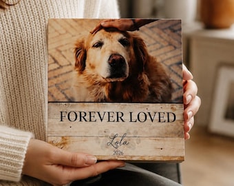 Personalized Pet Memorial Printed 4" or 6" - Wood Photo Block - Dog Loss Gift - Dog Memorial Frame - Pet Loss Gift Dog - Pet Memorial