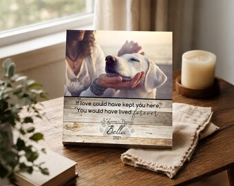 Personalized Pet Memorial Printed 4" or 6" - Wood Photo Block - Dog Loss Gift - Dog Memorial Frame - Pet Loss Gift Dog - Pet Memorial