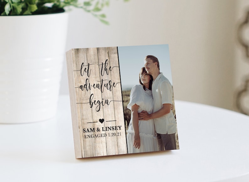 Personalized Engagement Frame Gift Custom Photo Block Etsy