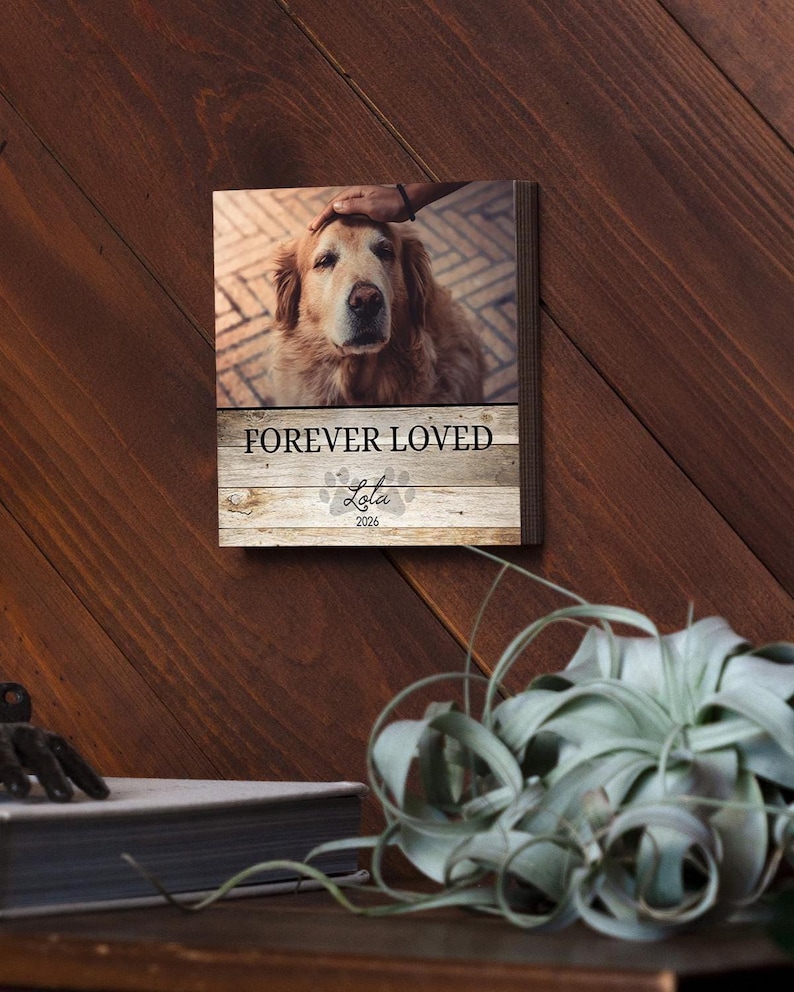 Personalized Pet Memorial Printed 4" or 6" - Wood Photo Block - Dog Loss Gift - Dog Memorial Gift - Pet Loss Gift Dog - Pet Memorial Gift image 12