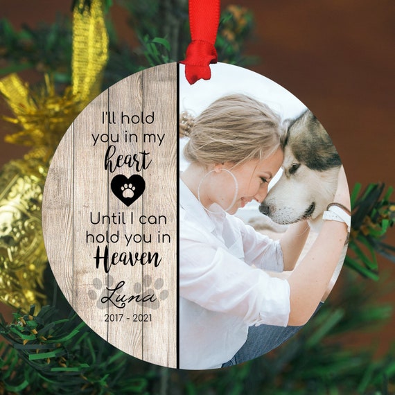 Personalized Pet Sympathy Gift - Christmas Photo Ornament - 4&quot; or 6 (JUMBO)&quot; - Personalized Christmas Ornament - Dog Memorial Photo