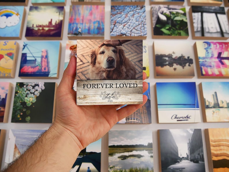 Personalized Pet Memorial Printed 4" or 6" - Wood Photo Block - Dog Loss Gift - Dog Memorial Gift - Pet Loss Gift Dog - Pet Memorial Gift image 13