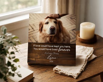 Personalized Pet Memorial Printed - Wooden Photo Block - Dog Loss Gift - Dog Memorial Frame - Pet Loss Gift Dog - Pet Memorial