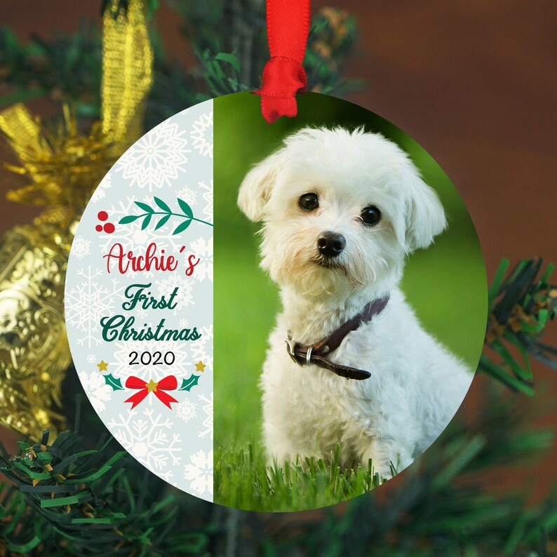 Dog's First Christmas Ornament Photo Ornament Etsy
