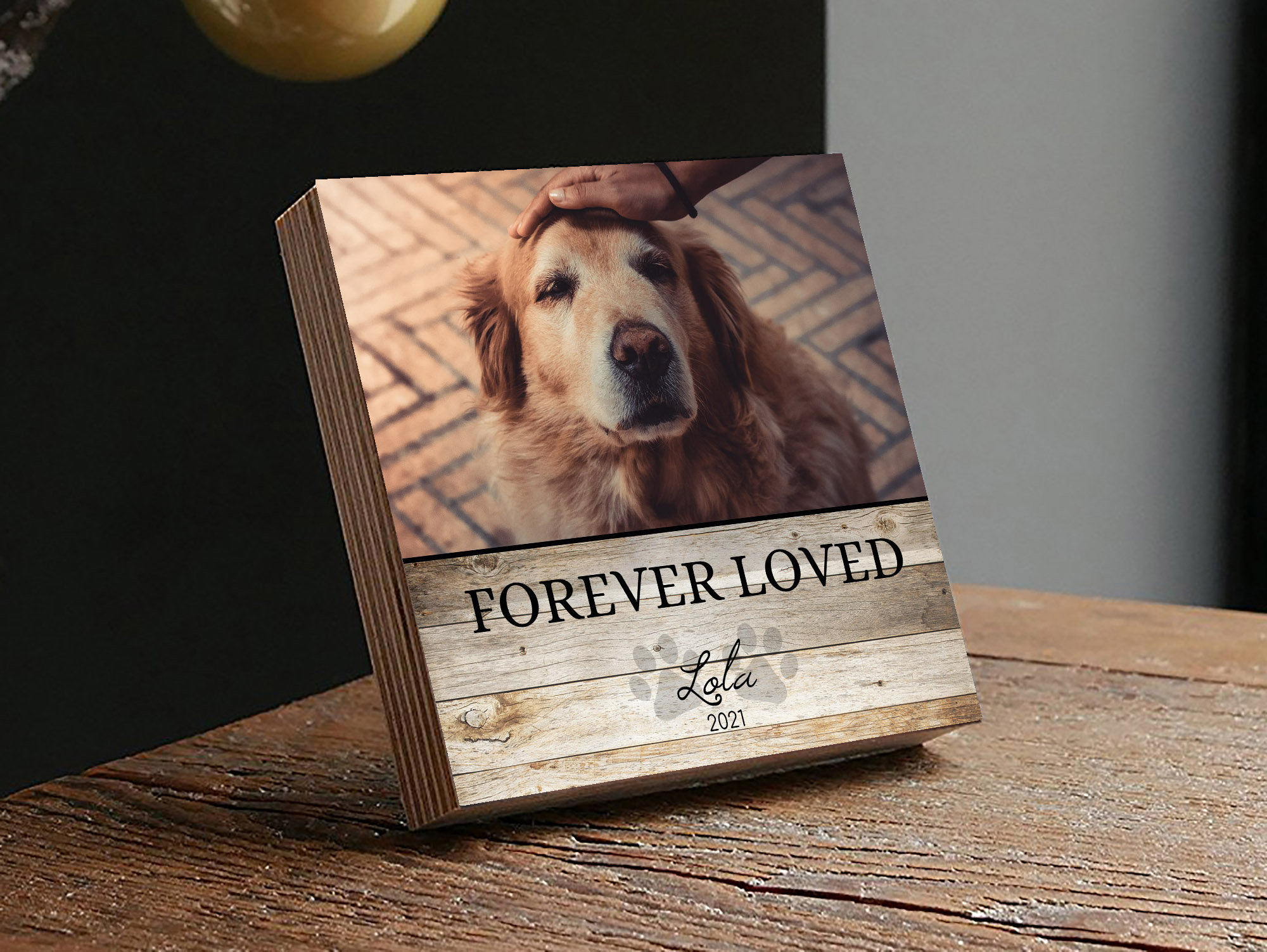 Personalized Pet Memorial Printed 4" or 6" - Wood Photo Block - Dog Loss Gift - Dog Memorial Gift - Pet Loss Gift Dog - Pet Memorial Gift