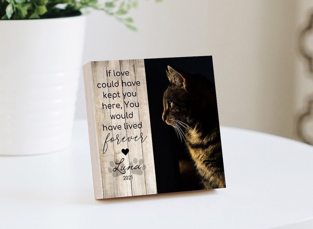 Personalized Cat Memorial Gift Printed 4 or 6 Photo Block Cat Memorial