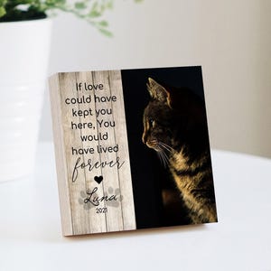 Personalized Cat Memorial Gift - Printed 4" or 6" Photo Block - Cat Memorial Frame - Cat Keepsake - Cat Sympathy Gift For Cat Loss Pet Loss