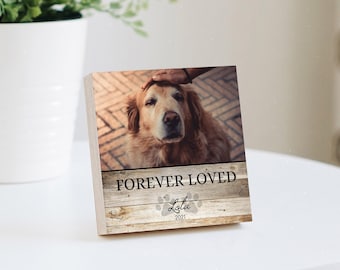 Personalized Pet Memorial Printed 4" or 6" - Wood Photo Block - Dog Loss Gift - Dog Memorial Frame - Pet Loss Gift Dog - Pet Memorial