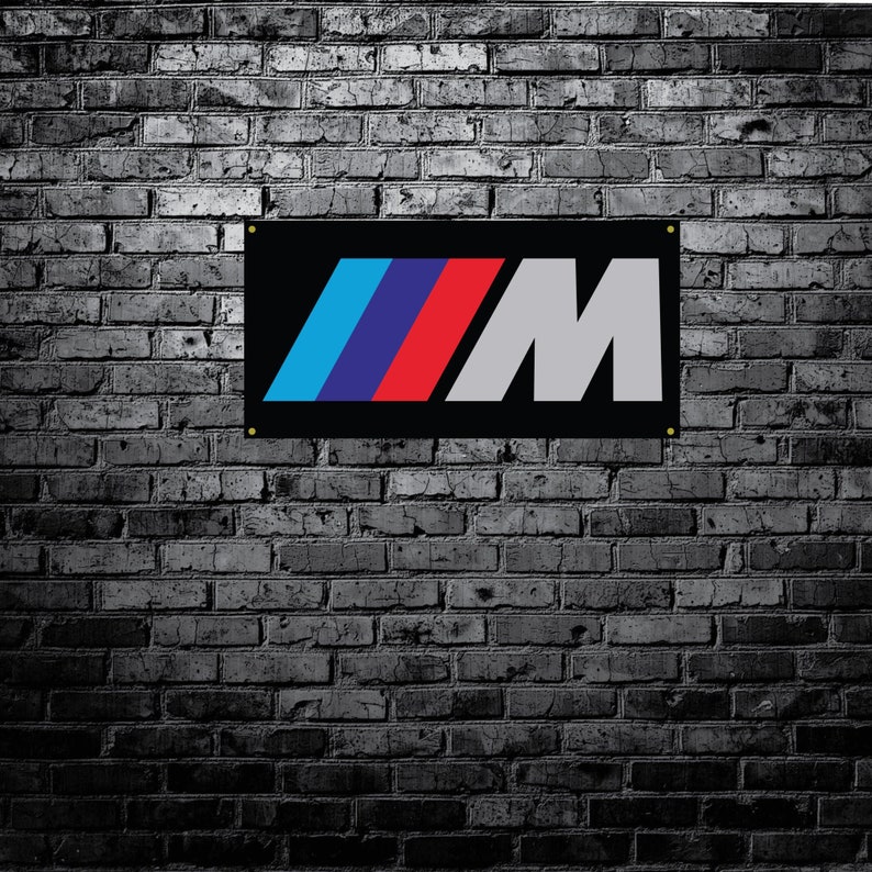 BMW M Series logo Classic banner Garage Poster Etsy