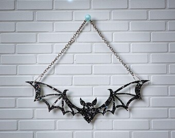 Gothic Bat Wall Decor | Laser Cut Wooden Halloween Hanging | Spooky Home Accent 14