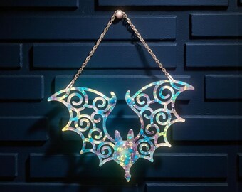 Gothic Bat Wall Decor | Laser Cut Wooden Halloween Hanging | Spooky Home Accent 15