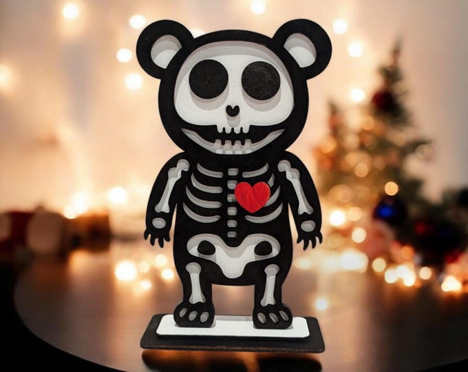 Featured listing image: Skelly Bear / Skeleton / Halloween / Spooky Season / Shelf Sitter