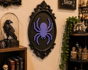GOTHIC SPIDER CAMEO Plaque | Gothic Halloween Wall Decor | Spooky Home | Haunted House Decoration
