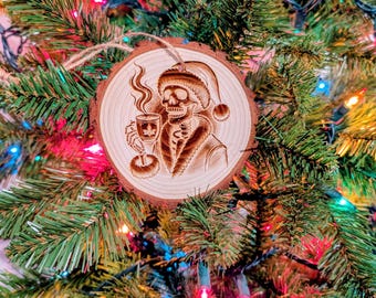 Gothmas Wooden Ornament | Laser Engraved Wood Slice Christmas Decor | Gothic Holiday | Spooky Christmas Tree