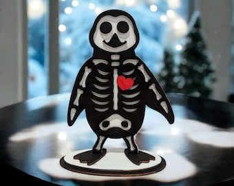 Skelly Penguin  / Skeleton / Halloween / Spooky Season / Shelf Sitter