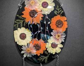 Sunflower Babe / Flower Power / Orange Sunflower / wall hanging/ witchy decor