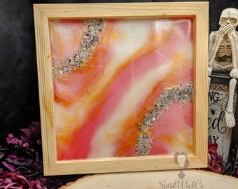 10" Rose gold GeodeTrinket Tray/ Rolling Tray/ Alter tray/  Crystal tray/  Desktop shelf/ Alter tools/ Jewelry