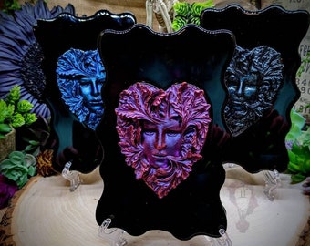Leaf Goddess hanging decor/ wall hanging/ witchy decor/ Halloween