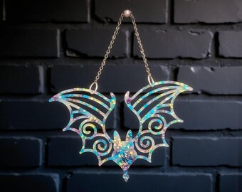 Gothic Bat Wall Decor | Laser Cut Wooden Halloween Hanging | Spooky Home Accent 16