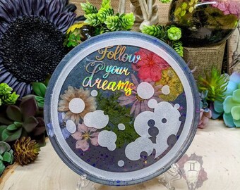 Follow your dreams Full Moon Trinket Dish/ Rolling Tray/ Altar tray/  Crystal tray/  Desktop shelf/ Alter tools/ Jewelry