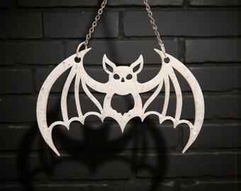 Gothic Bat Wall Decor | Laser Cut Wooden Halloween Hanging | Spooky Home Accent 5