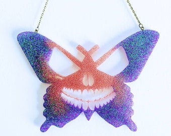 Purple and Pink Glittery Butterfly hanging decor