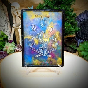 Juggling Skull Trinket Tray/ Rolling Tray/ Altar tray/  Crystal tray/  Desktop tray/ Altar tools/ Jewelry
