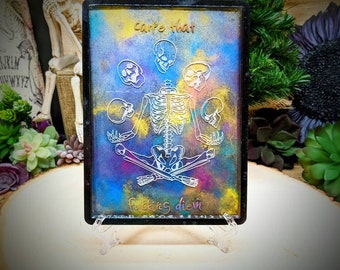 Juggling Skull Trinket Tray/ Rolling Tray/ Altar tray/  Crystal tray/  Desktop tray/ Altar tools/ Jewelry