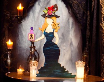 Wicked Witch / Wooden Decor / Hand Painted / Halloween / Fall