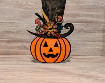 Pumpkin / Wooden Decor / Hand Painted / Halloween / Fall