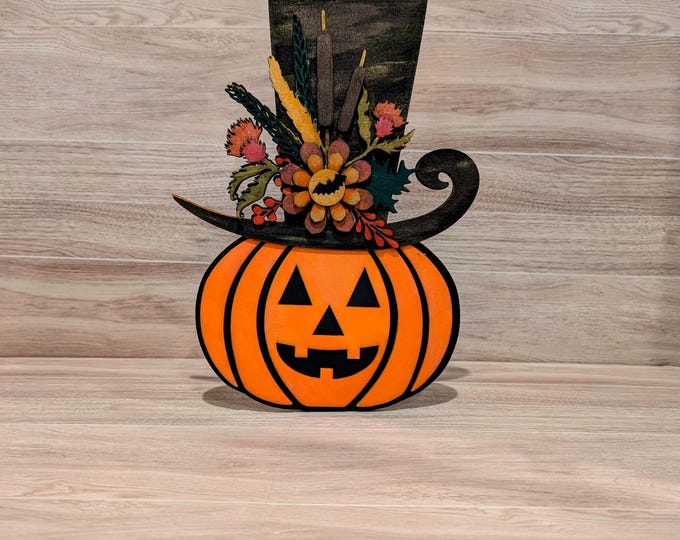 Featured listing image: Pumpkin / Wooden Decor / Hand Painted / Halloween / Fall
