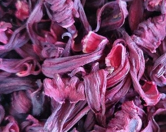 Thé Roselle Hibiscus | calice séché | 1/4, 1/2, 1 oz | Hibiscus sabdariffa | Oseille jamaïcaine | Floride cultivée | Biologique | Fermes Chill Hill