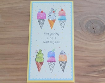 Surprise Card | Hope your day | Ice Cream Cones | Personalized | Handwritten | Add to Any Order! | Chill Hill Farms