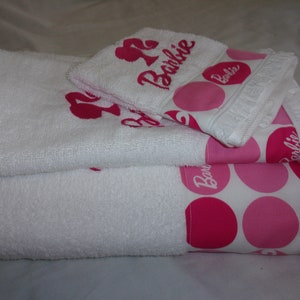 Barbie Pink White Embroidered With Fabric and Lace Trim 3 - Etsy