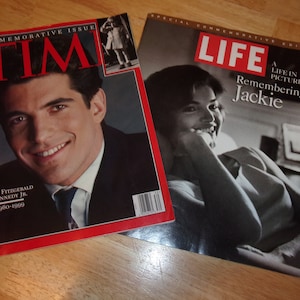 JFK Jr Jackie Kennedy Commemorative Vintage Time 1999 and Life 1994 Collectable Magazines