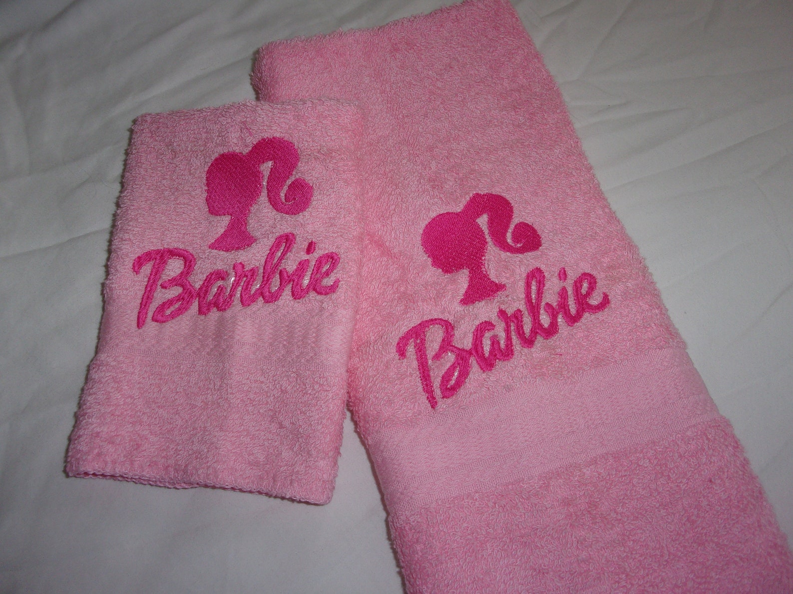 BARBIE 2 Piece Embroidered Hand Guest Towel and Wash Face | Etsy