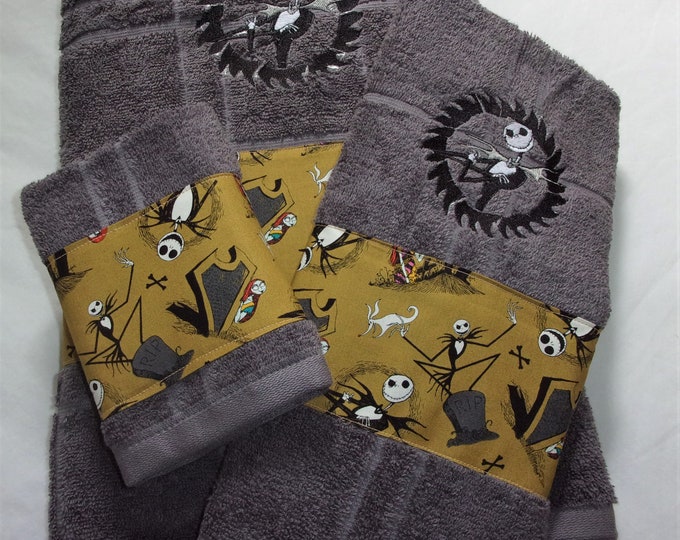 Nightmare Before Christmas RARE Jack Skellington 3 Piece Embroidered