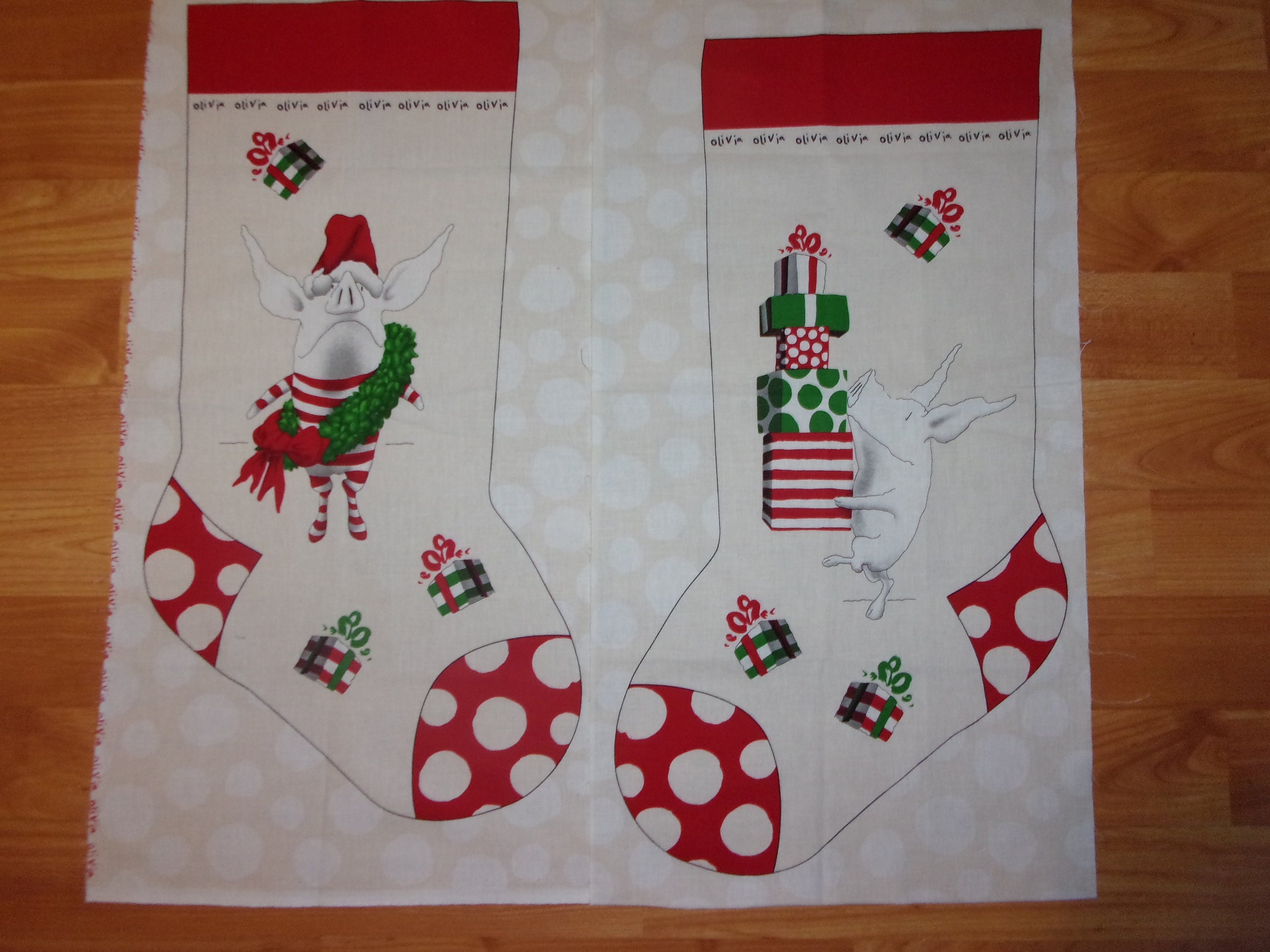 Father Christmas and Rudolph Stocking Panel Father Christmas and Rudolph Stocking Panel