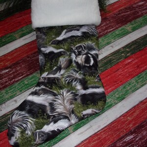 Skunks Packed Skunks Black and White Skunk Christmas Stocking FREE SHIPPING
