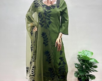 Green Silk Kurta Set: Embroidered Indian Wedding Outfit